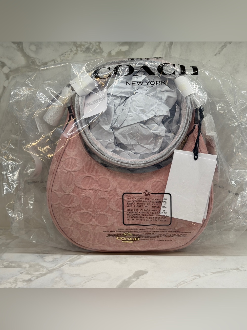 Coach Pink Denim Emily - Picture 3 of 9